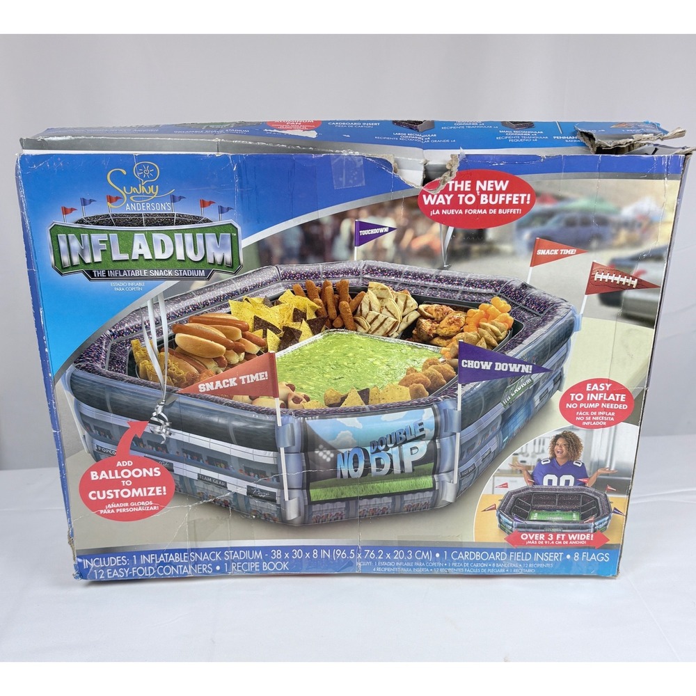 Sunny Anderson Infladium Inflatable Snack Stadium Football Party Buffet Server